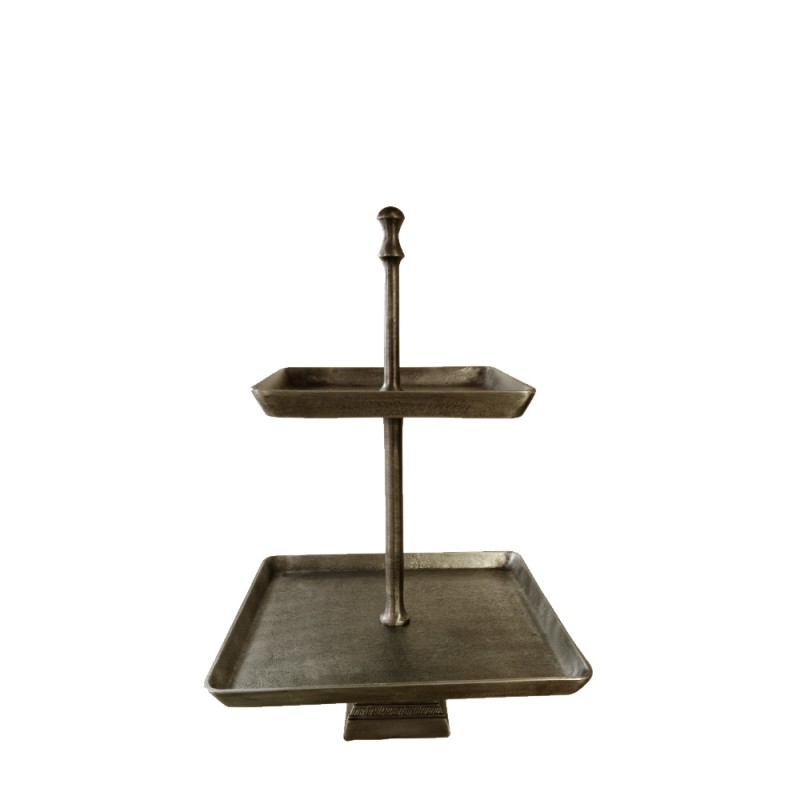 LITH ΟΡΝΤΕΒΙΕΡΑ 2 ΕΠΙΠΕΔΑ 36x36x55cm ΑΛΟΥΜΙΝΙΟ ΧΡΥΣΟ ΑΝΤΙΚΕ