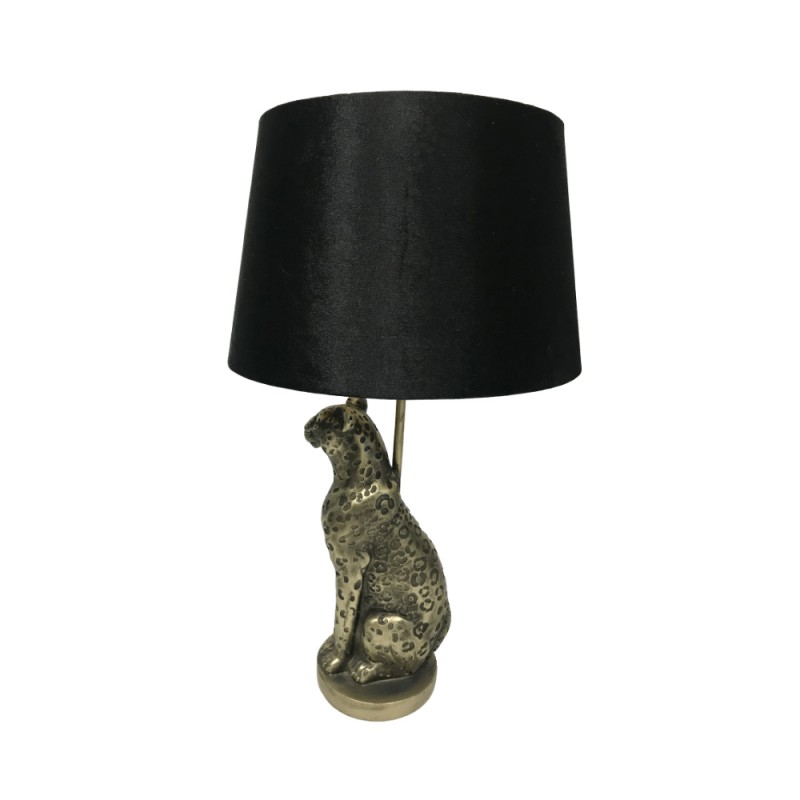 HARIMAU ΦΩΤΙΣΤΙΚΟ ΕΠΙΤΡΑΠΕΖΙΟ 30x30x53cm POLYRESIN ΧΡΥΣΟ ΜΑΥΡΟ ΥΦΑΣΜΑ