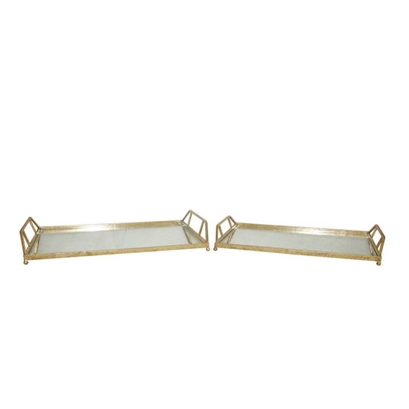 RAY ΔΙΣΚΟΣ ΜΕ ΛΑΒΕΣ SET 2ΤΜΧ 53x30x8cm ΜΕΤΑΛΛΟ ΧΡΥΣΟ ΚΑΘΡΕΠΤΗΣ