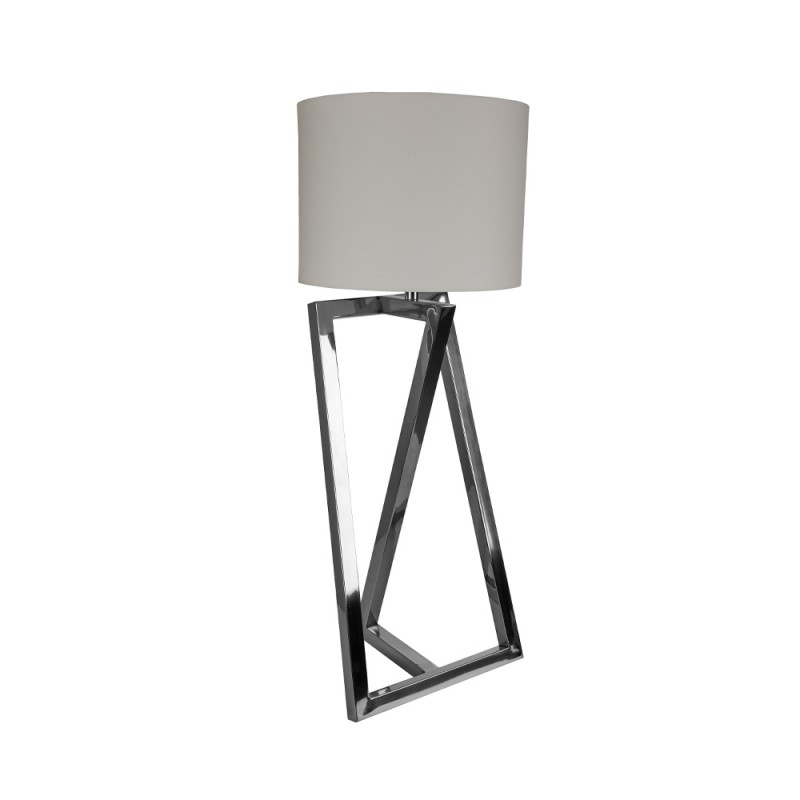 OTTO ΦΩΤΙΣΤΙΚΟ ΕΠΙΤΡΑΠΕΖΙΟ 30x30x73cm ΑΤΣΑΛΙ NICKEL ΛΕΥΚΟ ΥΦΑΣΜΑ