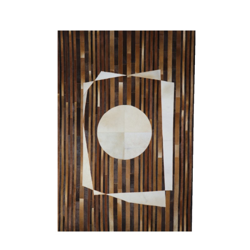 CENTER ΧΑΛΙ ΣΑΛΟΝΙΟΥ 160x240cm ΔΕΡΜΑ ΚΑΦΕ ΜΑΥΡΟ ΜΑΛΛΙΝΟ ΜΠΕΖ