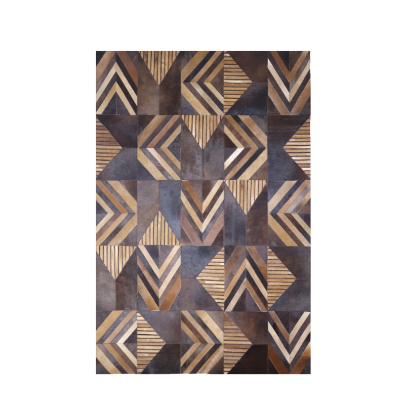 VICTORY ΧΑΛΙ ΣΑΛΟΝΙΟΥ 160x240cm ΔΕΡΜΑ ΜΑΥΡΟ ΚΑΦΕ ΜΑΛΛΙΝΟ