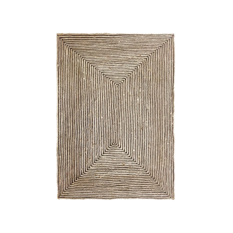 MAMBA ΧΑΛΙ ΣΑΛΟΝΙΟΥ 210x140cm ΓΙΟΥΤΑ ΦΥΣΙΚΟ ΜΑΥΡΟ