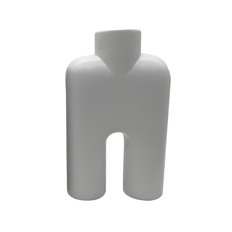 LEN ΒΑΖΟ 15x6x24cm POLYRESIN ΛΕΥΚΟ