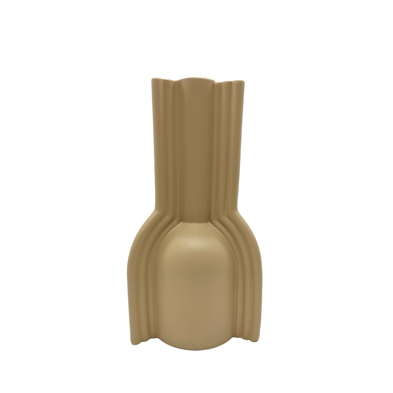 NORDI ΒΑΖΟ 13x13x25cm POLYRESIN ΜΠΕΖ