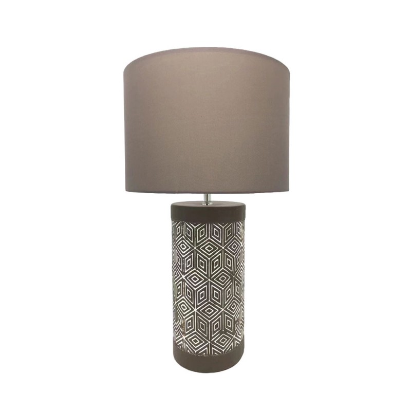 BITTER ΦΩΤΙΣΤΙΚΟ ΕΠΙΤΡΑΠΕΖΙΟ 32x32x54cm ΚΕΡΑΜΙΚΟ ΚΑΦΕ ΛΕΥΚΟ ΥΦΑΣΜΑ ΚΑΦΕ