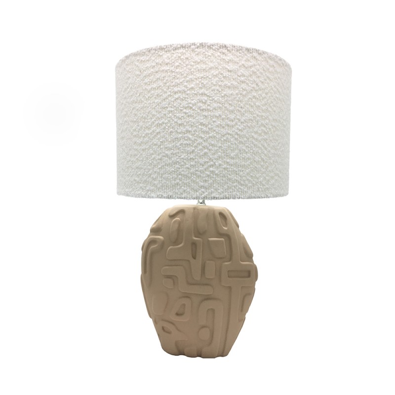 EVUTAN ΦΩΤΙΣΤΙΚΟ ΕΠΙΤΡΑΠΕΖΙΟ 29x14x61cm ΚΕΡΑΜΙΚΟ ΜΠΕΖ ΥΦΑΣΜΑ ΛΕΥΚΟ