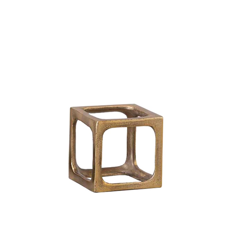 CUBO ΔΙΑΚΟΣΜΗΤΙΚΟ ΚΥΒΟΣ 11x11x11cm ΑΛΟΥΜΙΝΙΟ ΧΡΥΣΟ ROUGH
