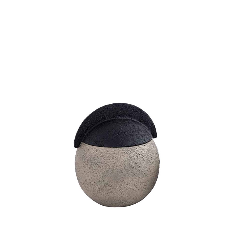 GRIZIO ΒΑΖΟ ΜΕ ΚΑΠΑΚΙ 15x15x19cm ΑΛΟΥΜΙΝΙΟ MUD TEXTURED ΜΑΥΡΟ TEXTURED