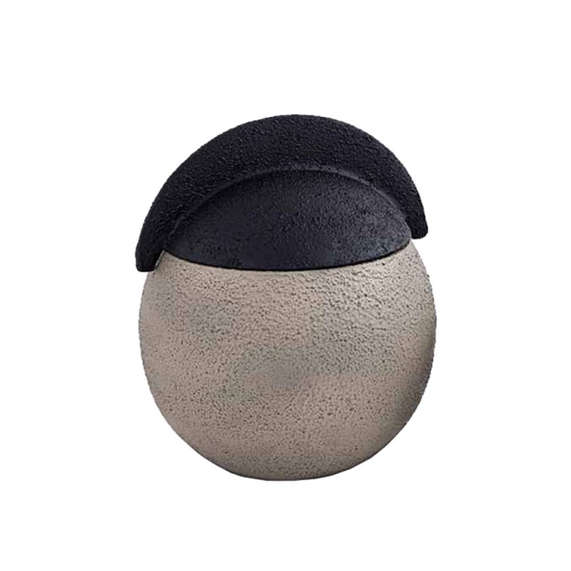 GRIZIO ΒΑΖΟ ΜΕ ΚΑΠΑΚΙ 20x20x24cm ΑΛΟΥΜΙΝΙΟ MUD TEXTURED ΜΑΥΡΟ TEXTURED