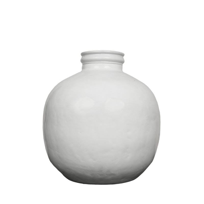 ICE AGE ΒΑΖΟ 32x32x35cm ΑΝΑΚΥΚΛΩΜΕΝΟ ΓΥΑΛΙ ΛΕΥΚΟ