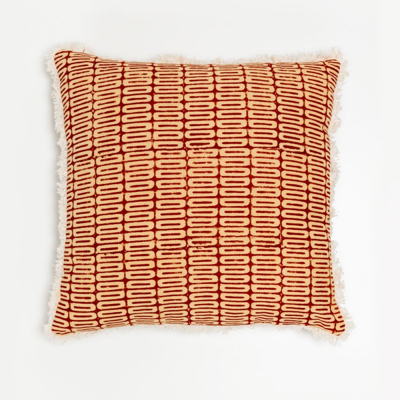 FIRED BRICK A ΔΙΑΚΟΣΜΗΤΙΚΟ ΜΑΞΙΛΑΡΙ 50x50cm ΒΑΜΒΑΚΙ ΚΕΡΑΜΙΔΙ ΜΠΕΖ ΒΙΣΚΟΖΗ