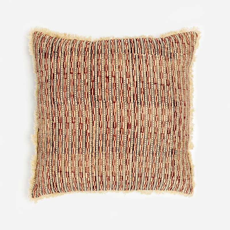 FIRED BRICK B ΔΙΑΚΟΣΜΗΤΙΚΟ ΜΑΞΙΛΑΡΙ 50x50cm ΒΑΜΒΑΚΙ ΚΕΡΑΜΙΔΙ ΜΠΕΖ ΒΙΣΚΟΖΗ