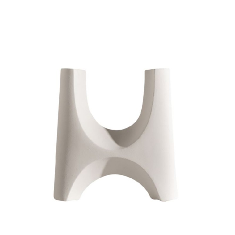 RIDGE ΒΑΖΟ 28x9x32cm POLYRESIN ΛΕΥΚΟ