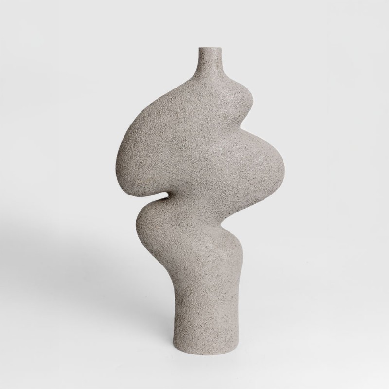 LUBANG ΒΑΖΟ 13x13x30cm POLYRESIN ΓΚΡΙ