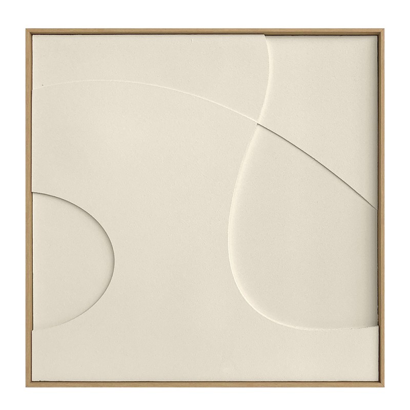 ECHO ΠΙΝΑΚΑΣ ΔΙΑΚΟΣΜΗΣΗΣ 80x80x4cm ΚΑΜΒΑΣ ΚΡΕΜ ΞΥΛΟ ΦΥΣΙΚΟ