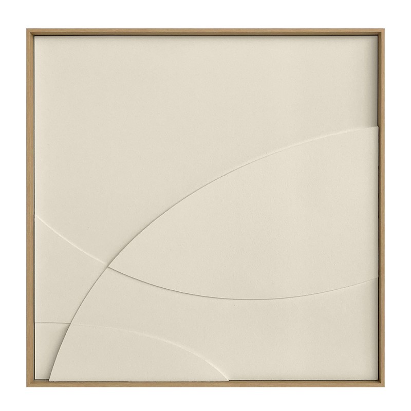 ECHO ΠΙΝΑΚΑΣ ΔΙΑΚΟΣΜΗΣΗΣ 80x80x4cm ΚΑΜΒΑΣ ΚΡΕΜ ΞΥΛΟ ΦΥΣΙΚΟ