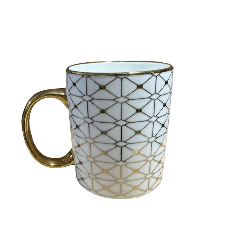 GOLDIE ΚΟΥΠΑ 8x8x11cm NEW BONE CHINA ΛΕΥΚΟ ΧΡΥΣΟ