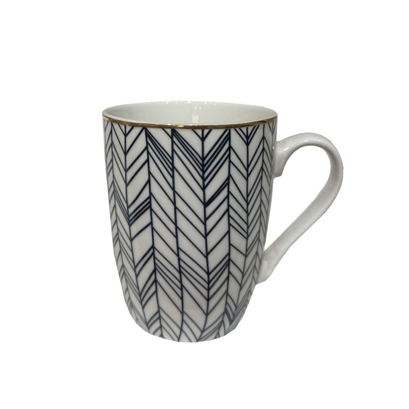 ALL TIME ΚΟΥΠΑ 8x8x11cm NEW BONE CHINA ΛΕΥΚΟ ΜΠΛΕ ΧΡΥΣΟ