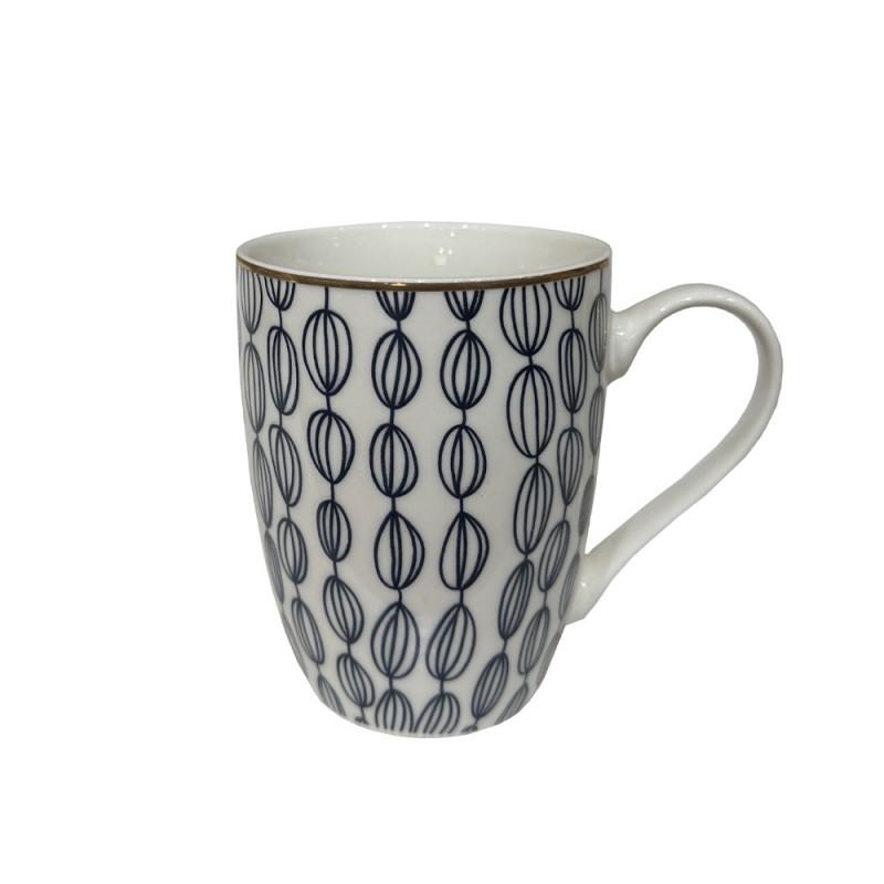 ALL TIME ΚΟΥΠΑ 8x8x11cm NEW BONE CHINA ΛΕΥΚΟ ΜΠΛΕ ΧΡΥΣΟ