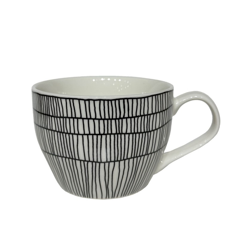 SERAX ΚΟΥΠΑ 11x11x8cm NEW BONE CHINA ΛΕΥΚΟ ΜΑΥΡΟ