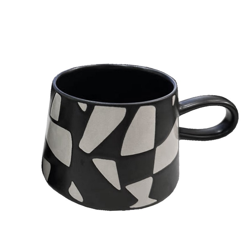 BLEND ΚΟΥΠΑ 8x8x8cm STONEWARE ΜΑΥΡΟ ΛΕΥΚΟ