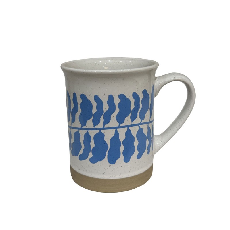 YDRA ΚΟΥΠΑ 10x10x12cm STONEWARE ΛΕΥΚΟ ΓΑΛΑΖΙΟ ΜΠΕΖ