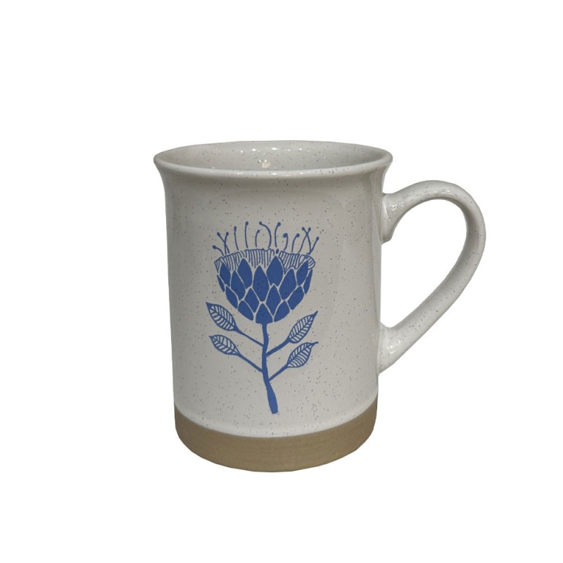 YDRA ΚΟΥΠΑ 10x10x12cm STONEWARE ΛΕΥΚΟ ΓΑΛΑΖΙΟ ΜΠΕΖ