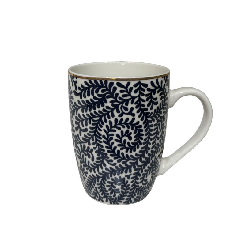 FLEUR ΚΟΥΠΑ 8x8x11cm NEW BONE CHINA ΛΕΥΚΟ ΜΠΛΕ ΧΡΥΣΟ