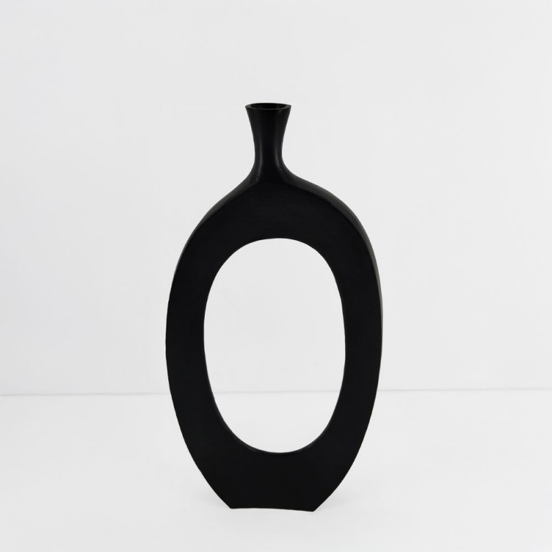 ABSTRACT ΒΑΖΟ 28x5x61cm ΑΛΟΥΜΙΝΙΟ ΜΑΥΡΟ