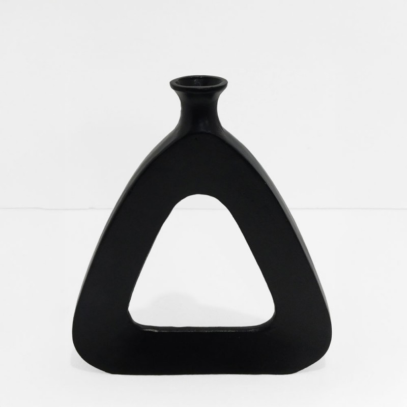 ABSTRACT TRIANGLE ΒΑΖΟ 33x5x38cm ΑΛΟΥΜΙΝΙΟ ΜΑΥΡΟ
