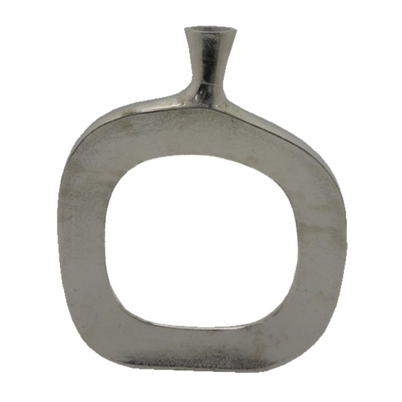 ABSTRACT OVAL ΒΑΖΟ 37x6x49cm ΑΛΟΥΜΙΝΙΟ SILVER NICKEL
