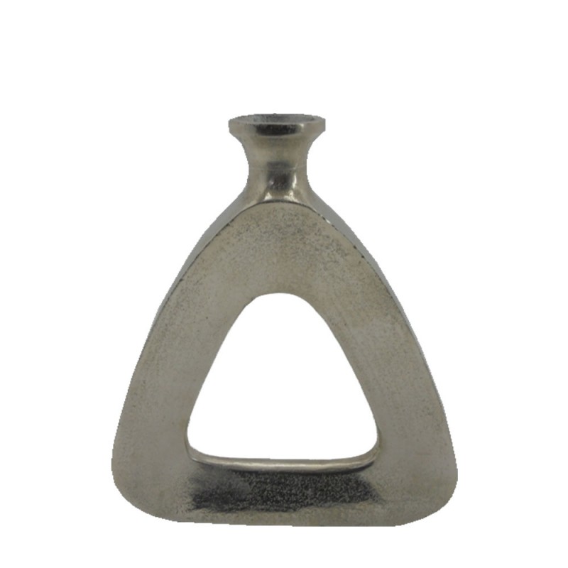 ABSTRACT TRIANGLE ΒΑΖΟ 27x5x32cm ΑΛΟΥΜΙΝΙΟ SILVER NICKEL