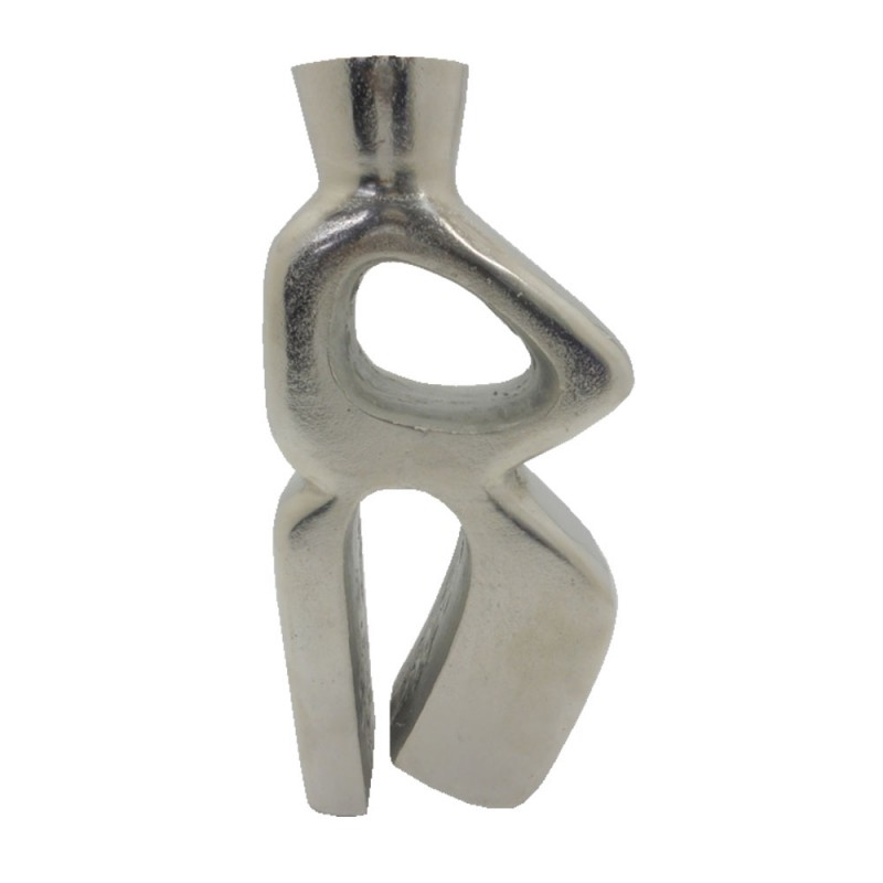 MODERN ΒΑΖΟ 16x7x38cm ΑΛΟΥΜΙΝΙΟ SILVER NICKEL