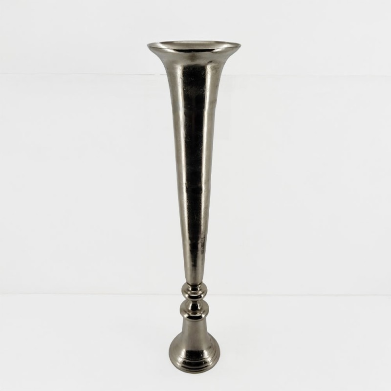 FLORES ΒΑΖΟ 26x26x115cm ΑΛΟΥΜΙΝΙΟ SILVER NICKEL