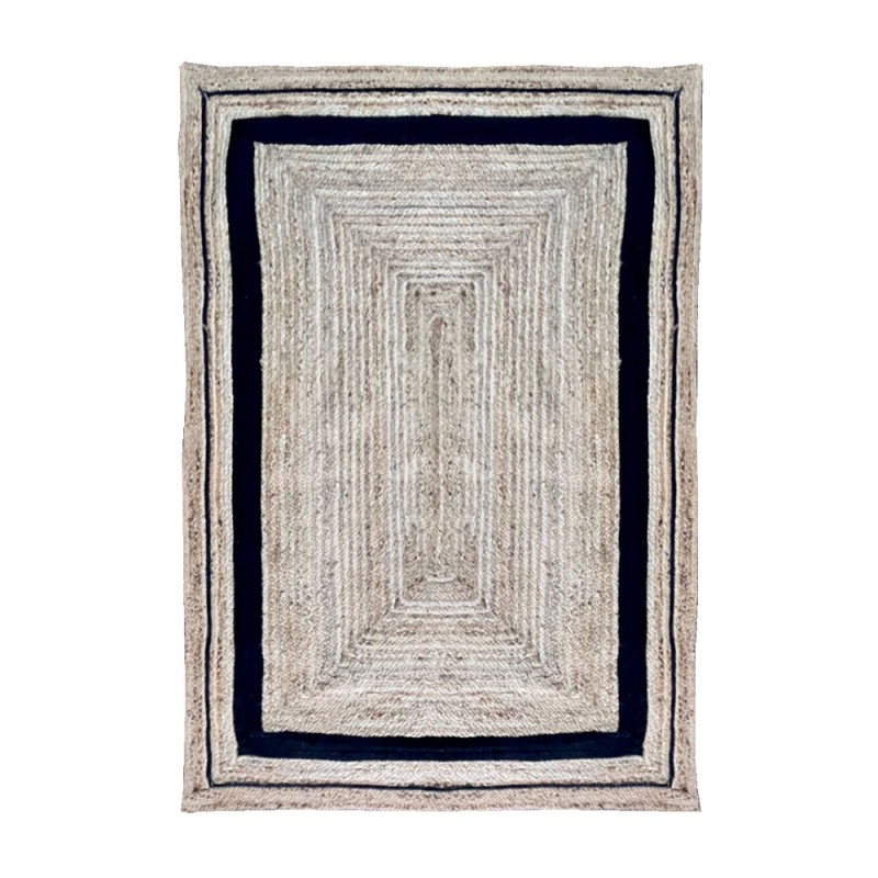 REVA ΧΑΛΙ ΣΑΛΟΝΙΟΥ 200x300cm ΓΙΟΥΤΑ ΦΥΣΙΚΟ ΜΑΥΡΟ ΒΑΜΒΑΚΙ