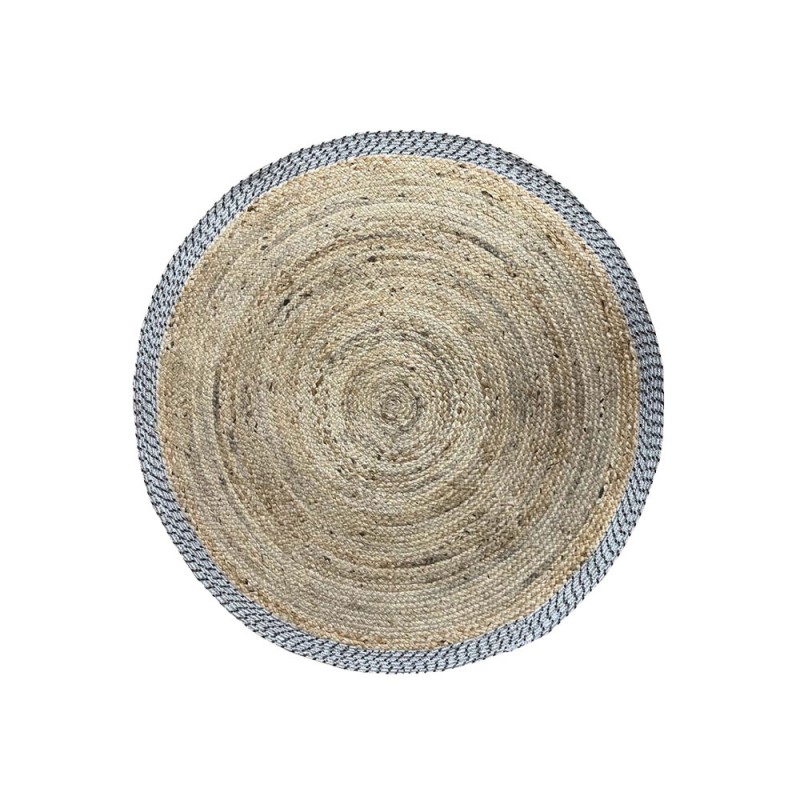 INES ΧΑΛΑΚΙ ΣΤΡΟΓΓΥΛΟ 120x120cm ΒΑΜΒΑΚΙ ΦΥΣΙΚΟ ΓΚΡΙ ΓΙΟΥΤΑ