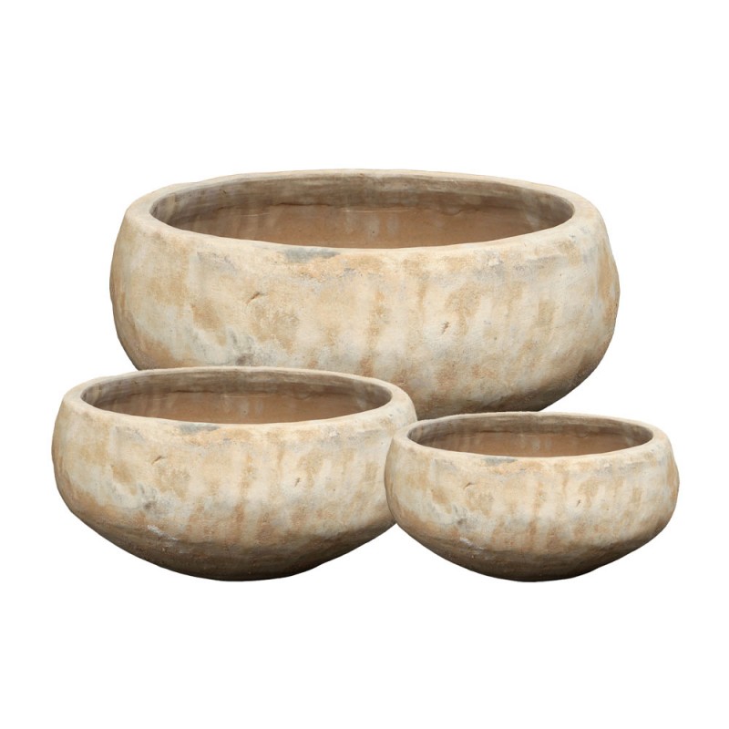 PORTER ΚΑΣΠΩ SET 3ΤΜΧ 40x40x19cm TERRACOTTA ΜΠΕΖ