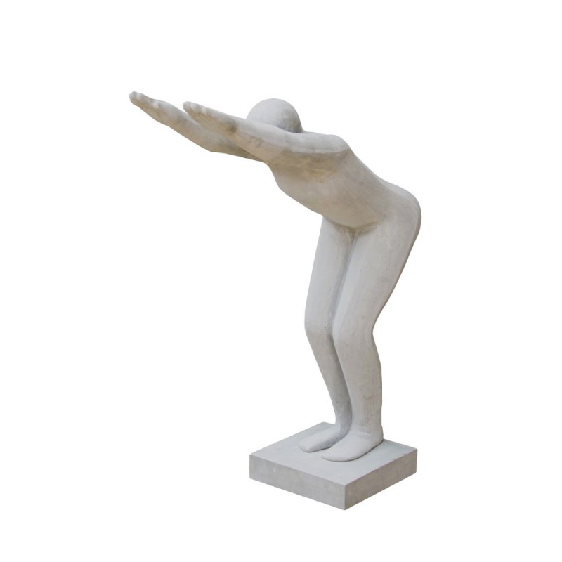 SWIMMER MAN STATUE ΔΙΑΚΟΣΜΗΤΙΚΗ ΦΙΓΟΥΡΑ 81x30x96cm ΤΕΧΝΗΤΗ ΠΕΤΡΑ ΜΠΕΖ