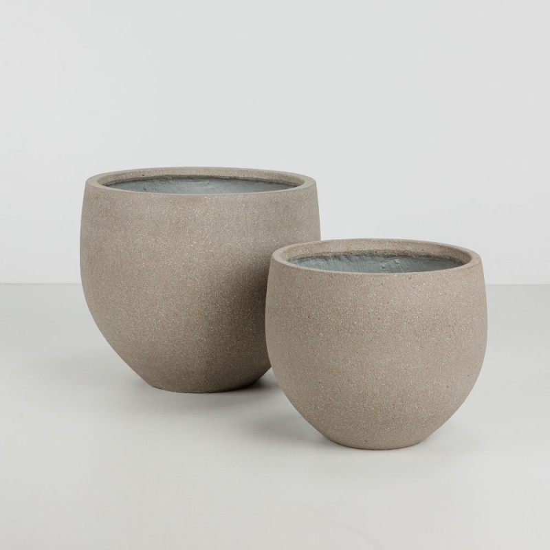 SCILLA ΓΛΑΣΤΡΑ SET 2ΤΜΧ 40x40x34cm ΤΣΙΜΕΝΤΟ ΚΑΦΕ ΑΝΟΙΧΤΟ