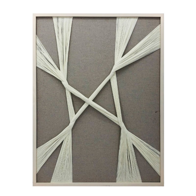 MADE OF ART ΠΙΝΑΚΑΣ ΔΙΑΚΟΣΜΗΣΗΣ 60x80x3cm ΞΥΛΟ ΓΚΡΙ ΛΕΥΚΟ ΝΗΜΑ ΛΕΥΚΟ