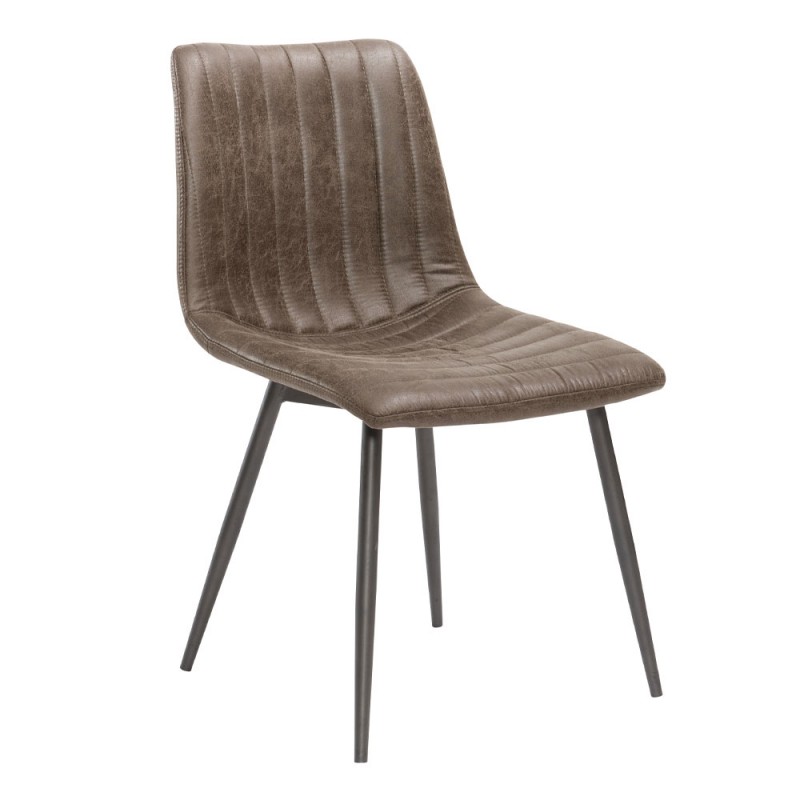 STRIPES ΚΑΡΕΚΛΑ ΚΑΦΕ GUNMETAL 48x56xH80cm