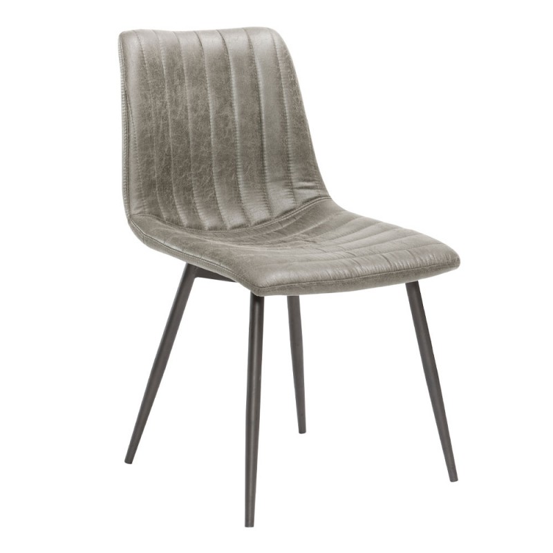 STRIPES ΚΑΡΕΚΛΑ ΓΚΡΙ GUNMETAL 48x56xH80cm