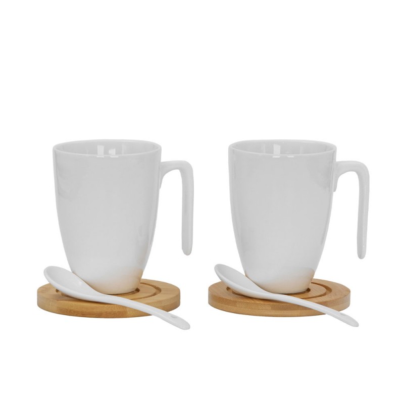 CURVE ΚΟΥΠΑ 22x22x8cm ΠΟΡΣΕΛΑΝΗ ΛΕΥΚΟ ΦΥΣΙΚΟ BAMBOO