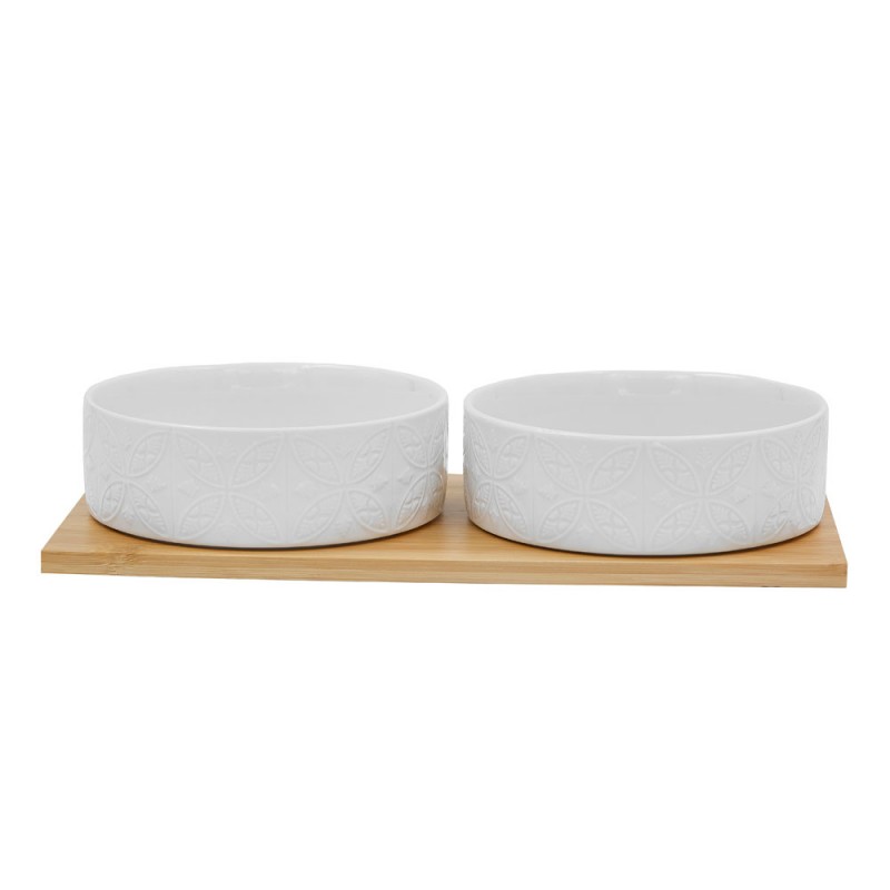 FLEURS ΜΠΩΛ 30x15x5.5cm ΠΟΡΣΕΛΑΝΗ ΛΕΥΚΟ ΦΥΣΙΚΟ BAMBOO