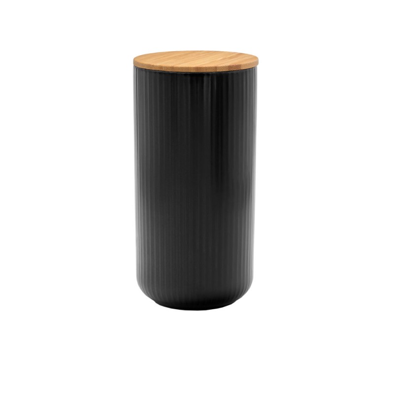 RIPPLE ΔΟΧΕΙΟ ΑΠΟΘΗΚΕΥΣΗΣ ΜΕ ΚΑΠΑΚΙ 10x10x20cm ΠΟΡΣΕΛΑΝΗ ΜΑΥΡΟ ΦΥΣΙΚΟ BAMBOO