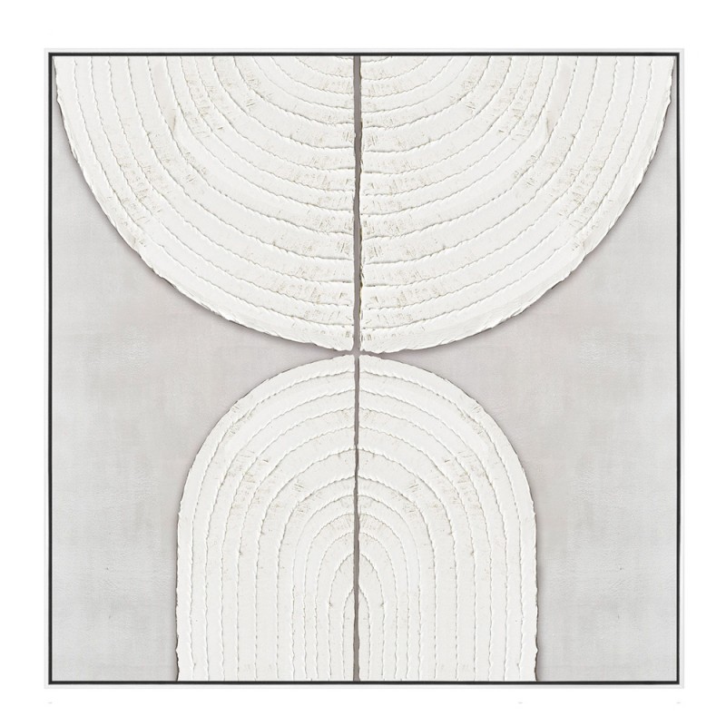 ART SYMMETRY ΠΙΝΑΚΑΣ ΔΙΑΚΟΣΜΗΣΗΣ 80x80x5cm ΚΑΜΒΑΣ ΛΕΥΚΟ ΓΚΡΙ ΞΥΛΟ ΛΕΥΚΟ