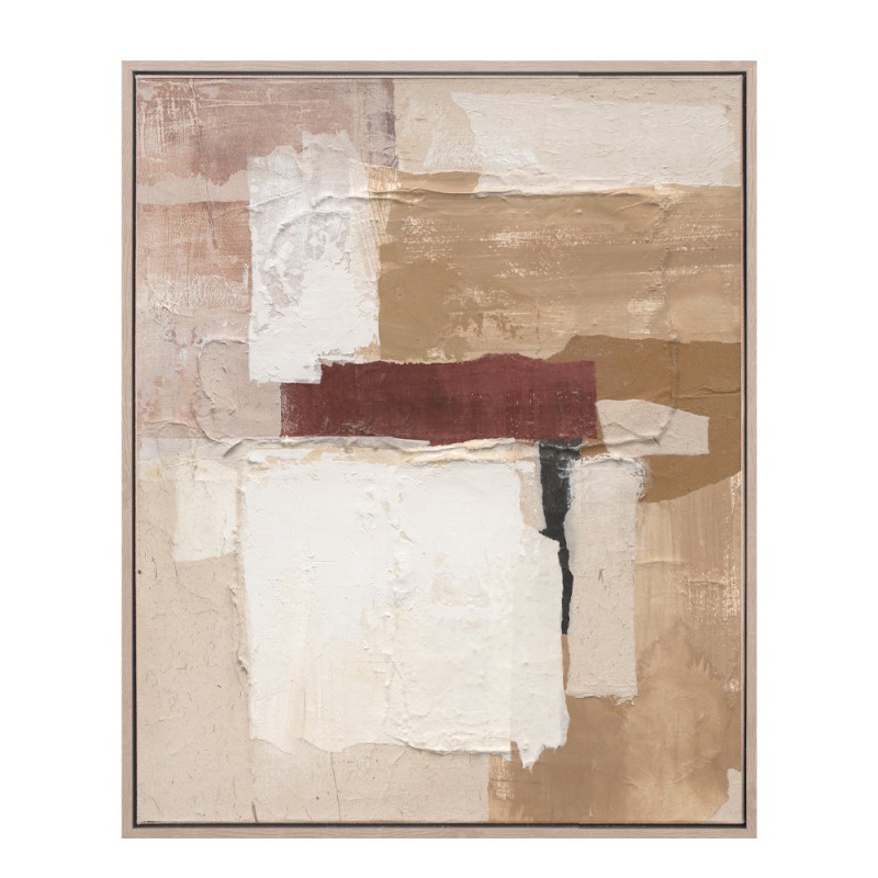 EMBRACE THE HAPPINESS ΠΙΝΑΚΑΣ ΔΙΑΚΟΣΜΗΣΗΣ 80x100x5cm ΚΑΜΒΑΣ ΜΠΕΖ TERRACOTTA ΞΥΛΟ ΦΥΣΙΚΟ