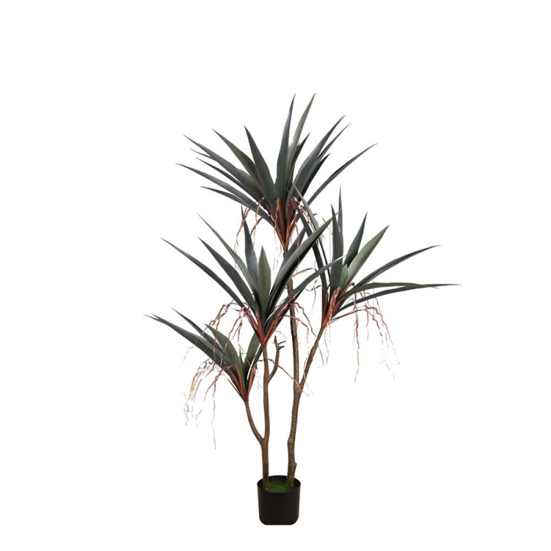 GLADIOLUS ΔΕΝΤΡΟ ΤΕΧΝΗΤΟ ΣΕ ΓΛΑΣΤΡΑ 140cm PVC ΠΡΑΣΙΝΟ ΜΑΥΡΟ ΤΣΙΜΕΝΤΟ