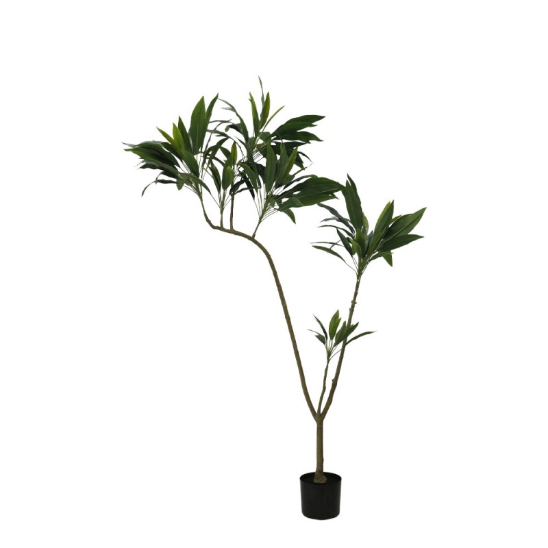 THIN IRON ΔΕΝΤΡΟ ΤΕΧΝΗΤΟ ΣΕ ΓΛΑΣΤΡΑ 160cm PVC ΠΡΑΣΙΝΟ ΜΑΥΡΟ ΤΣΙΜΕΝΤΟ